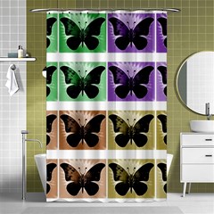 Seamless Wallpaper Butterfly Shower Curtain 48  x 72  (Small) 