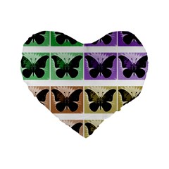 Seamless Wallpaper Butterfly Standard 16  Premium Heart Shape Cushions