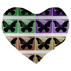 Seamless Wallpaper Butterfly Large 19  Premium Heart Shape Cushions