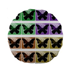 Seamless Wallpaper Butterfly Standard 15  Premium Flano Round Cushions