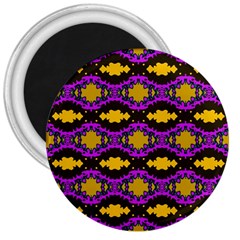 Seamless Wallpaper Digital Pattern Yellow Brown Purple 3  Magnets by Pakrebo