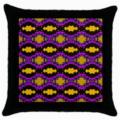 Seamless Wallpaper Digital Pattern Yellow Brown Purple Throw Pillow Case (black) by Pakrebo