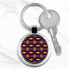 Seamless Wallpaper Digital Pattern Yellow Brown Purple Key Chain (round) by Pakrebo