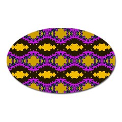 Seamless Wallpaper Digital Pattern Yellow Brown Purple Oval Magnet by Pakrebo