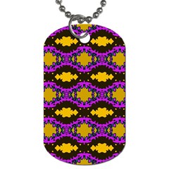 Seamless Wallpaper Digital Pattern Yellow Brown Purple Dog Tag (one Side) by Pakrebo