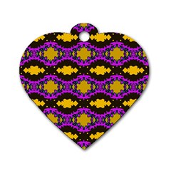 Seamless Wallpaper Digital Pattern Yellow Brown Purple Dog Tag Heart (one Side) by Pakrebo