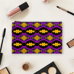 Seamless Wallpaper Digital Pattern Yellow Brown Purple Cosmetic Bag (medium) by Pakrebo