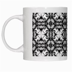 Seamless Wallpaper Pattern Ornamen Black White White Mugs by Pakrebo