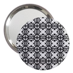 Seamless Wallpaper Pattern Ornamen Black White 3  Handbag Mirrors by Pakrebo