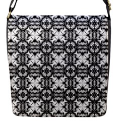 Seamless Wallpaper Pattern Ornamen Black White Flap Closure Messenger Bag (s) by Pakrebo