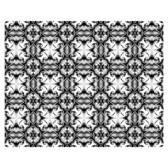 Seamless Wallpaper Pattern Ornamen Black White Double Sided Flano Blanket (medium)  by Pakrebo