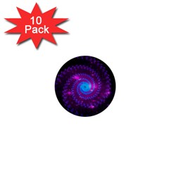 Fractal Spiral Space Galaxy 1  Mini Buttons (10 Pack)  by Pakrebo