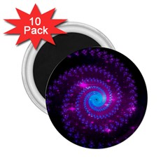 Fractal Spiral Space Galaxy 2 25  Magnets (10 Pack)  by Pakrebo