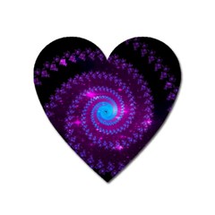 Fractal Spiral Space Galaxy Heart Magnet by Pakrebo