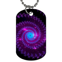 Fractal Spiral Space Galaxy Dog Tag (one Side) by Pakrebo