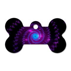 Fractal Spiral Space Galaxy Dog Tag Bone (one Side) by Pakrebo