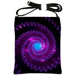 Fractal Spiral Space Galaxy Shoulder Sling Bag by Pakrebo