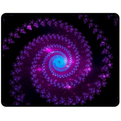 Fractal Spiral Space Galaxy Fleece Blanket (medium)  by Pakrebo