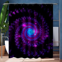 Fractal Spiral Space Galaxy Shower Curtain 60  X 72  (medium)  by Pakrebo