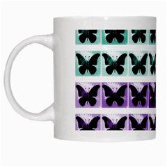 Seamless Wallpaper Butterfly Pattern White Mugs by Pakrebo