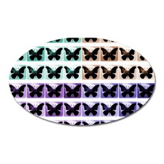 Seamless Wallpaper Butterfly Pattern Oval Magnet by Pakrebo