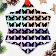 Seamless Wallpaper Butterfly Pattern Snowflake Ornament (two Sides) by Pakrebo