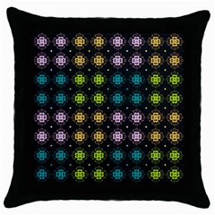 Wallpaper Seamless Pattern Flowers Throw Pillow Case (black) by Pakrebo