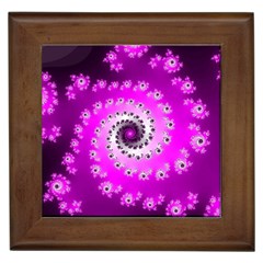 Fractal Pink Spiral Helix Framed Tiles by Pakrebo