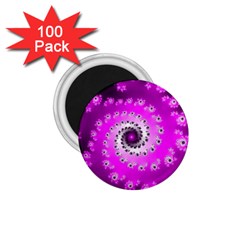 Fractal Pink Spiral Helix 1 75  Magnets (100 Pack)  by Pakrebo