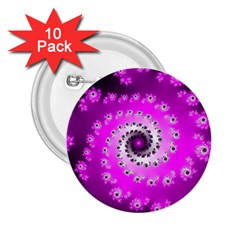 Fractal Pink Spiral Helix 2 25  Buttons (10 Pack)  by Pakrebo