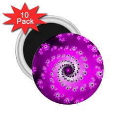 Fractal Pink Spiral Helix 2 25  Magnets (10 Pack)  by Pakrebo