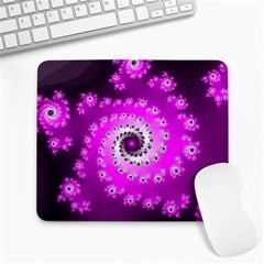 Fractal Pink Spiral Helix Large Mousepads by Pakrebo