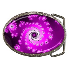 Fractal Pink Spiral Helix Belt Buckles by Pakrebo