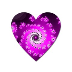 Fractal Pink Spiral Helix Heart Magnet by Pakrebo