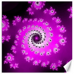 Fractal Pink Spiral Helix Canvas 16  X 16  by Pakrebo