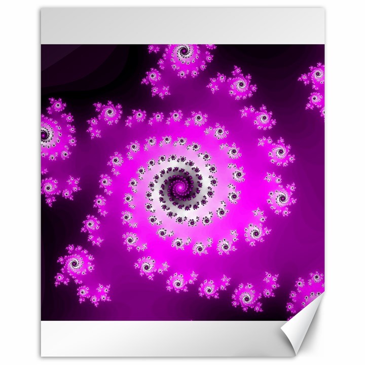 Fractal Pink Spiral Helix Canvas 11  x 14 