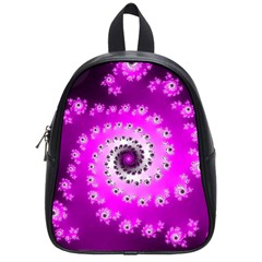 Fractal Pink Spiral Helix School Bag (small) by Pakrebo