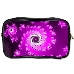 Fractal Pink Spiral Helix Toiletries Bag (two Sides) by Pakrebo