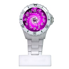 Fractal Pink Spiral Helix Plastic Nurses Watch by Pakrebo