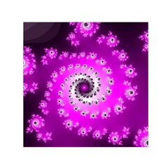 Fractal Pink Spiral Helix Small Satin Scarf (square) by Pakrebo