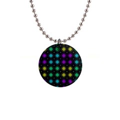 Seamless Pattern Design Ornament 1  Button Necklace