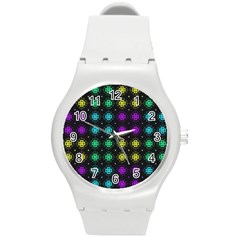 Seamless Pattern Design Ornament Round Plastic Sport Watch (m) by Pakrebo