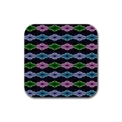 Seamless Wallpaper Geometric Rubber Square Coaster (4 Pack)  by Pakrebo