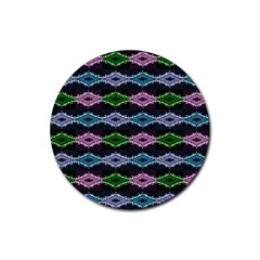 Seamless Wallpaper Geometric Rubber Coaster (round)  by Pakrebo