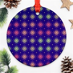 Flowers Pattern Ornament Symmetry Ornament (round) by Pakrebo