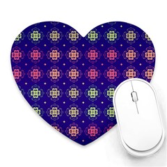 Flowers Pattern Ornament Symmetry Heart Mousepads by Pakrebo