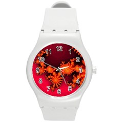 Spiral Background Pattern Texture Round Plastic Sport Watch (m) by Pakrebo