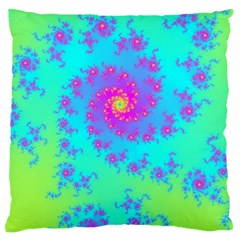 Spiral Fractal Abstract Pattern Large Cushion Case (one Side) by Pakrebo