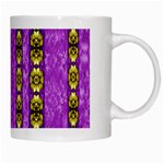 Love For The Fantasy Flowers With Happy Golden Joy White Mugs Right