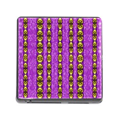 Love For The Fantasy Flowers With Happy Golden Joy Memory Card Reader (square 5 Slot) by pepitasart